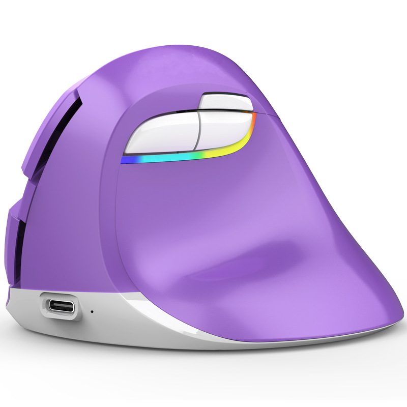 Mouse ergonomico ricaricabile Bluetooth Dual Mode con impugnatura laterale wireless RGB Glow_voghion.com