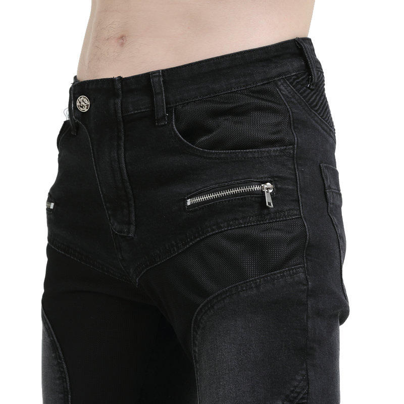 VOLERO rebote lento ilimitado ajustable rodillera ventilación de verano motocicleta pantalones vaqueros Kevlar resistente a las caídas