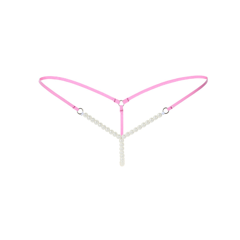 Sexy ropa interior de las mujeres sexy seductor de la perla en forma de Y mujeres en forma de T-pantalones de ropa interior transparente en forma de T fábrica entrega al por mayor