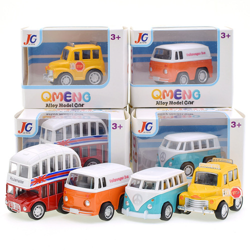 New Children's Toys on the Street - Mini Q-version Alloy Bus Car Model - Live Stream Supply Wholesale