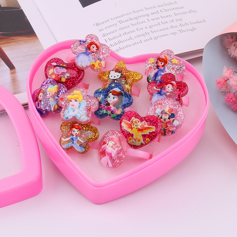 卡通戒指12个 款式颜色随机