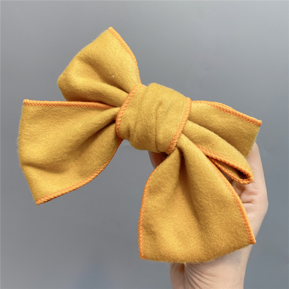 Flocking Woolen Fabric Big Bow Hairpin display picture 3