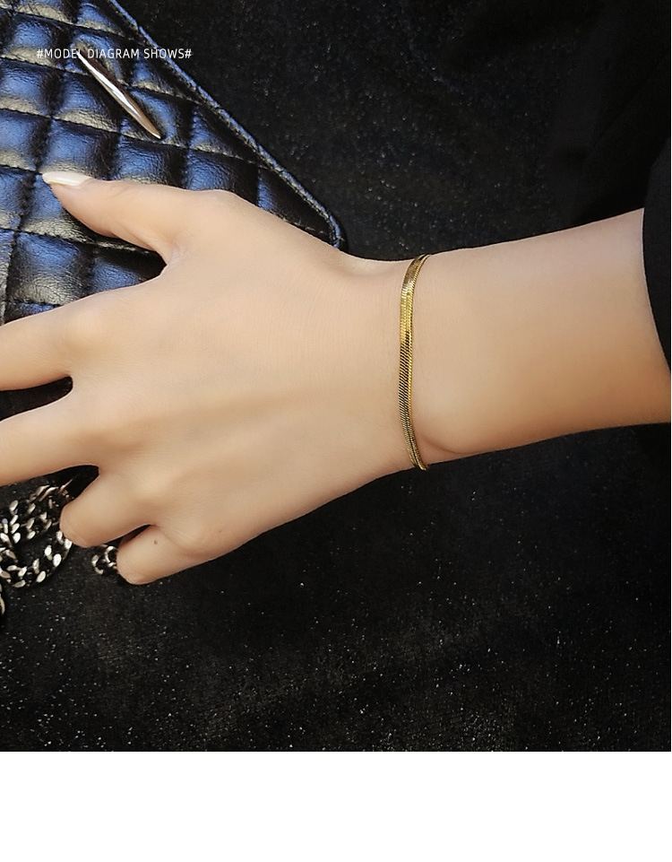 Blade Chain Bracelet Fashion Titanium Steel Jewelry 18k Real Gold Plated Wholesale Nihaojewelry display picture 2