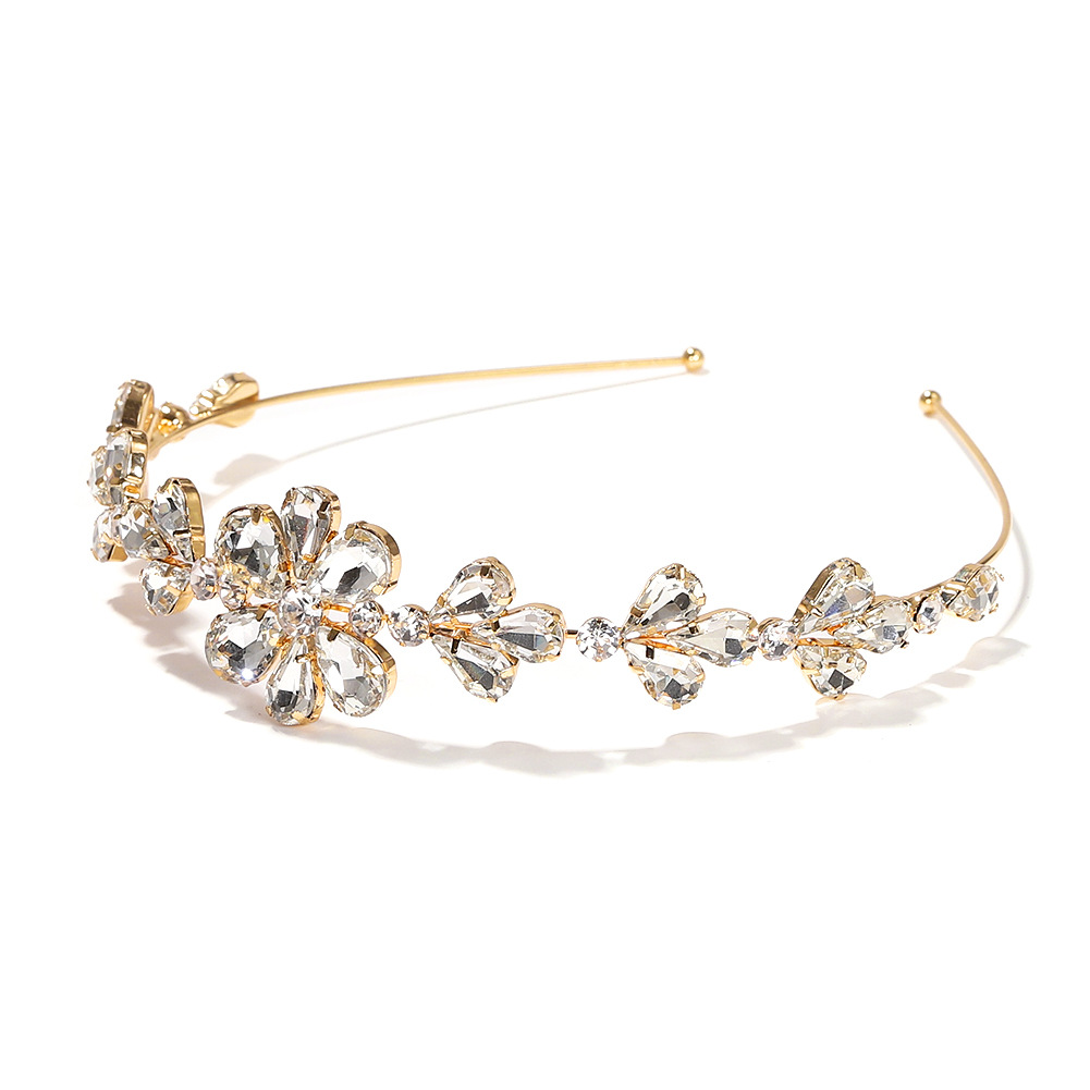 High-level Hair Accessories Baroque Full Diamond Rhinestone Retro Alloy Thin-side Headband display picture 2