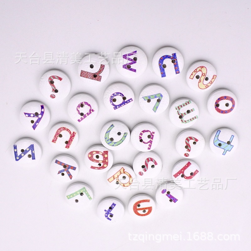 15mm fondo blanco pintado de madera botones decorativos de madera impreso flores y plantas, botones de rayas a cuadros 100 un paquete