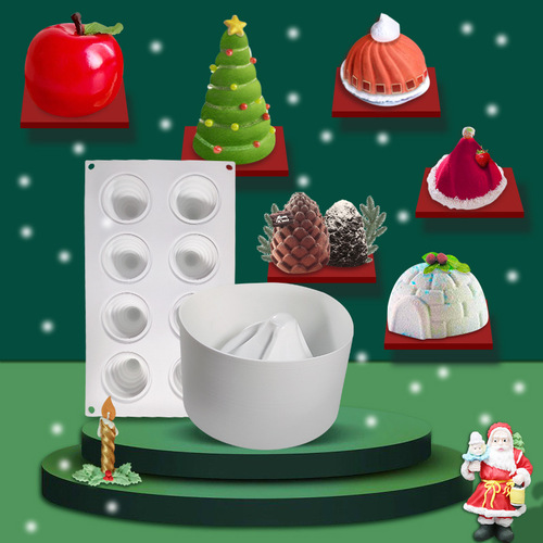 Sanxin Christmas mousse cake silicone mold diy French Christmas mousse Christmas hat scented candle grinding tool