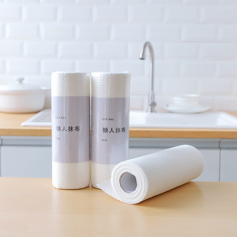 工厂发货一次性洗碗布懒人抹布无纺布一次性厨房抹布卷不沾油抹布