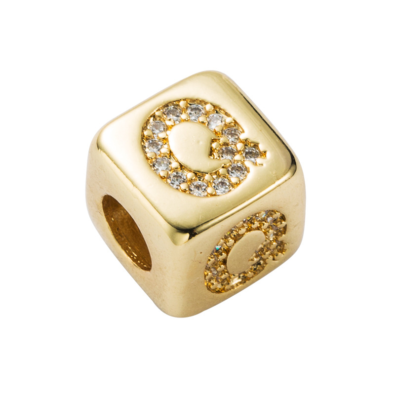 Bracelet explosion bracelet alphabet bracelet brass micro-inlay couple red rope pull DIY jewelry who