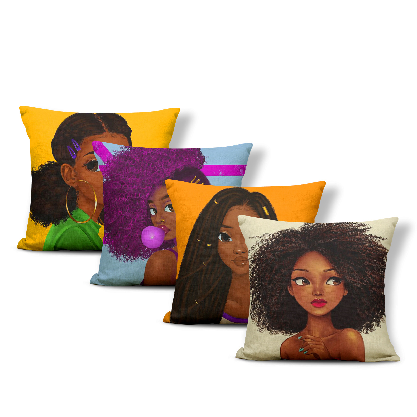 Cross-border Cute African Girl Cushion C...