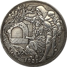 厂家批发38MM仿古银元钱币美国摩根流浪汉硬币1921D工艺品#69