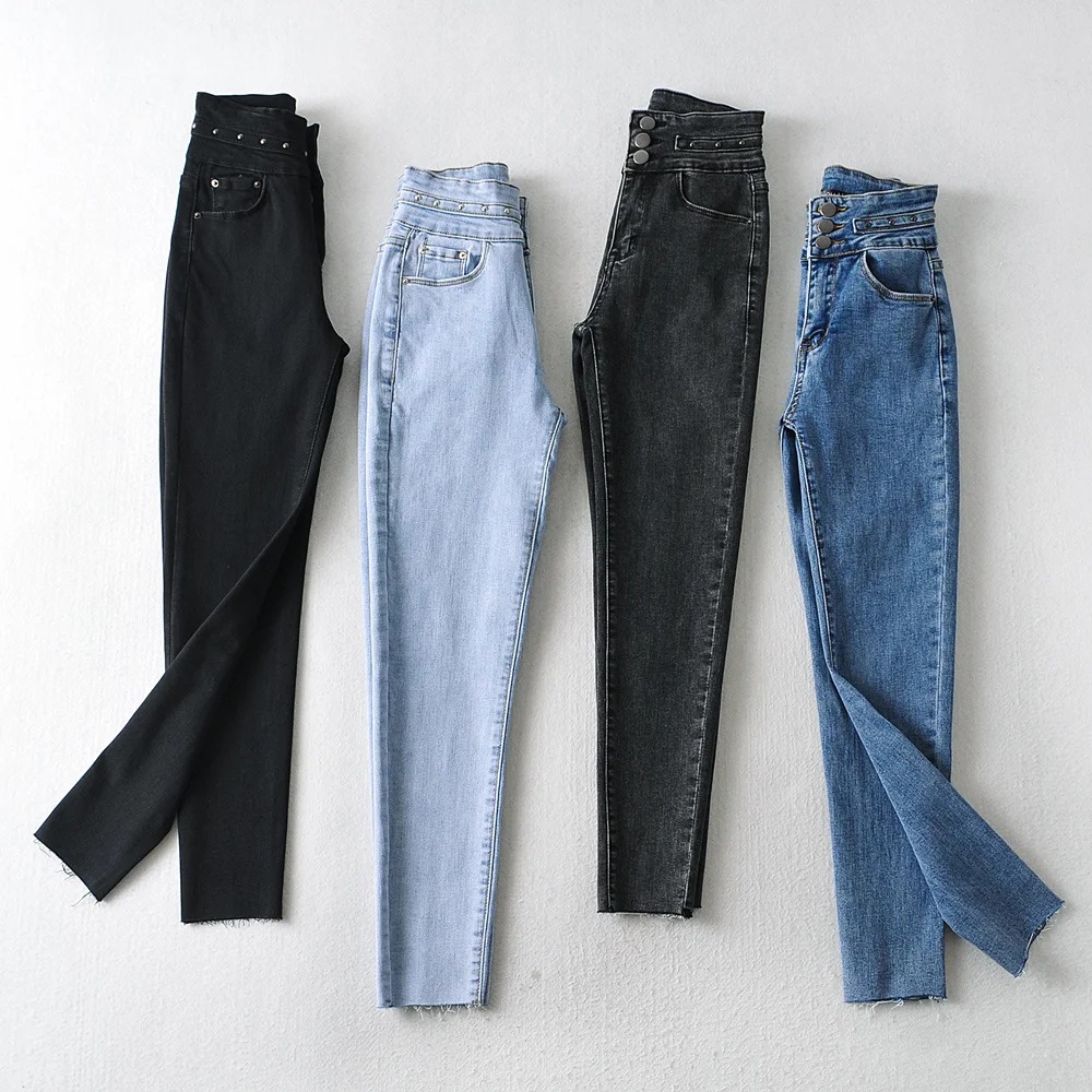 Three button high waist jeans  NSAC17926