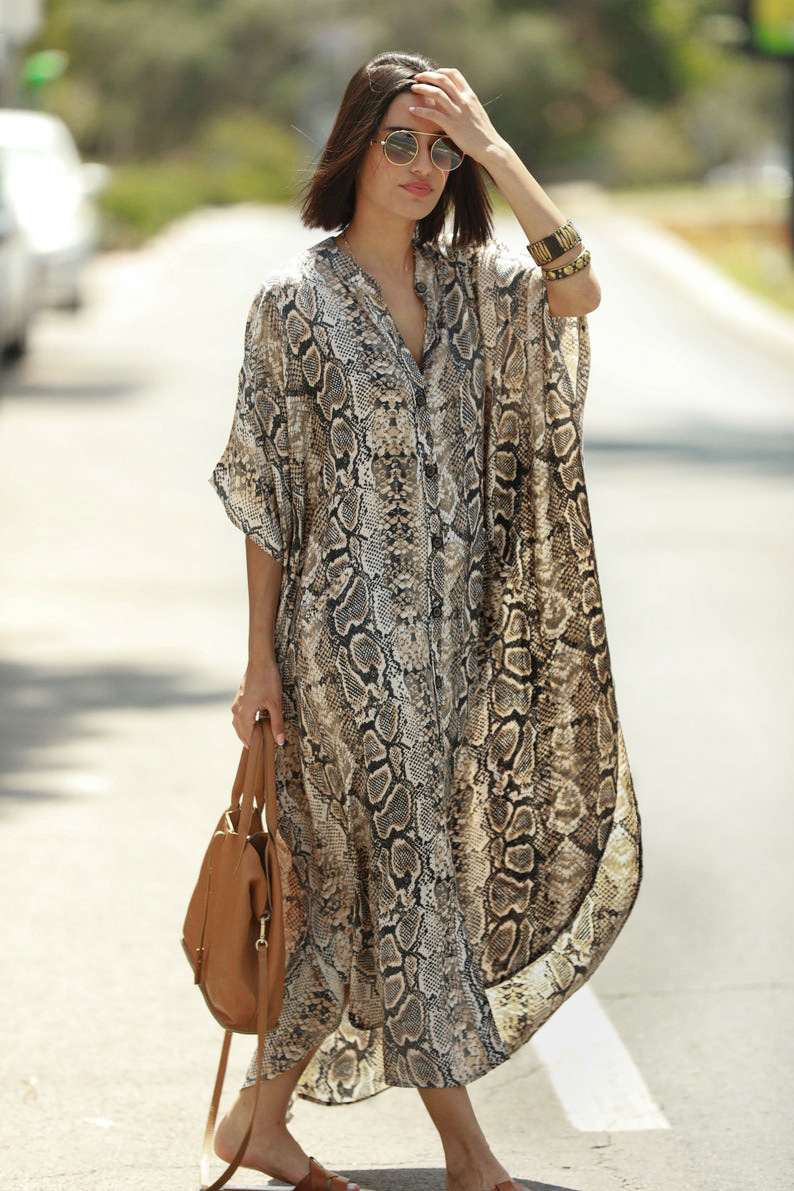 New Snake Print Robe Sun Protection Cardigan Beach Blouse Wholesale Nihaojewelry display picture 13