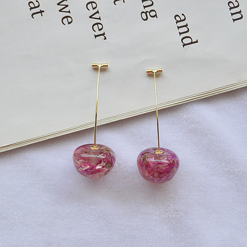 1 Pair Simple Style Cherry Alloy Patchwork Women's Drop Earrings display picture 1