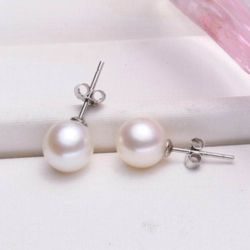 Cross-border minimalist pearl earrings for women, Korean-style beaded versatile fashionable round pearl earrings, wholesale.