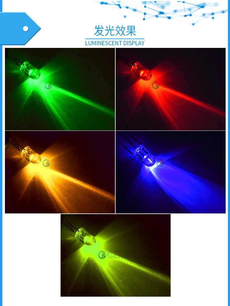 f5透明5mm红翠绿红蓝红黄红绿双色指示灯直插led灯珠发光二极管-阿里巴巴