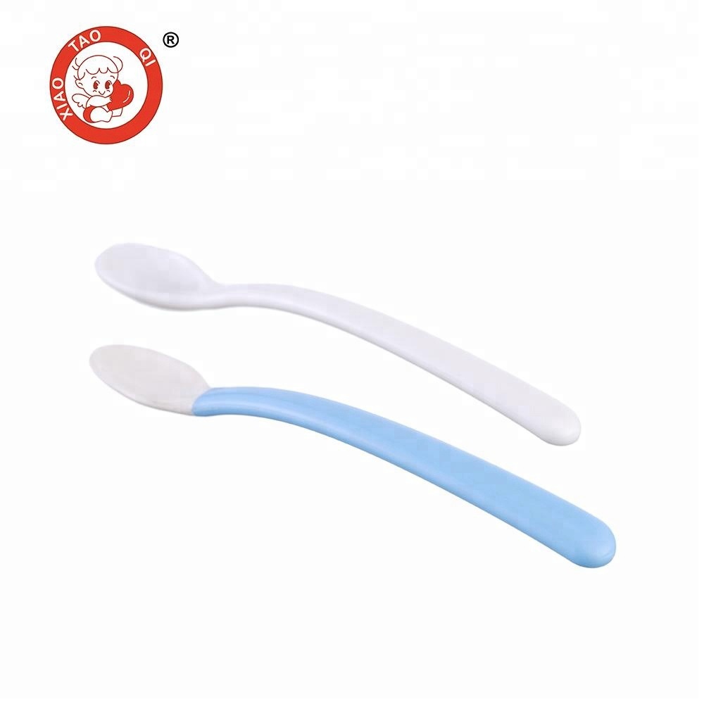 Poco travieso suministros bebé cuchara de silicona suave cabeza cuchara PP cuchara bebé alimentación vajilla