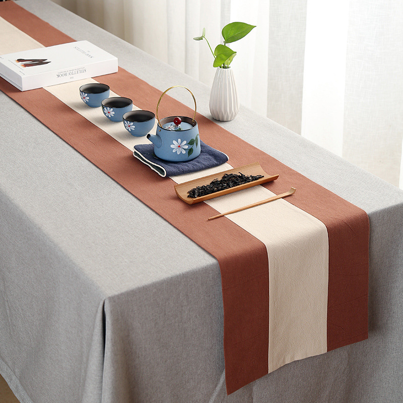 Zen estera de té pintada a mano a prueba de agua de algodón y lino corredor de mesa estera de té cortina mantel de té chino ceremonia del té juego de té accesorios toalla de té seca