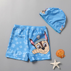 Children's swimming trunks, boys, middle and large children's split swimsuit, baby swimming trunks, little boy's boxer swimming hat set