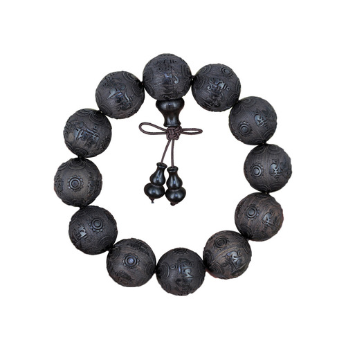 Black sandalwood carved beads bracelets, wax-free carved bracelets for men and women, bracelets, wooden toy beads, carved beads