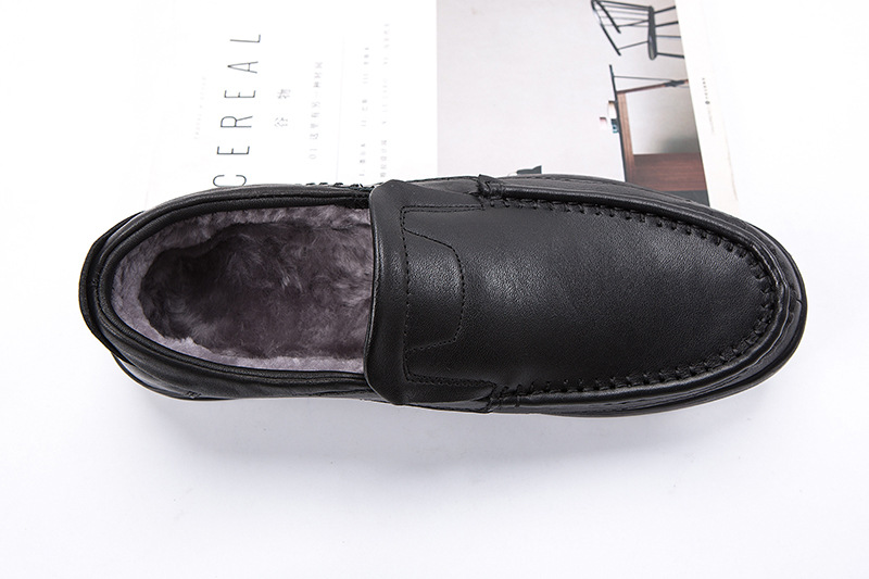 Men's Formal Shoes Leather Warm Wool Fur Lined Winter Footwear_voghion.com