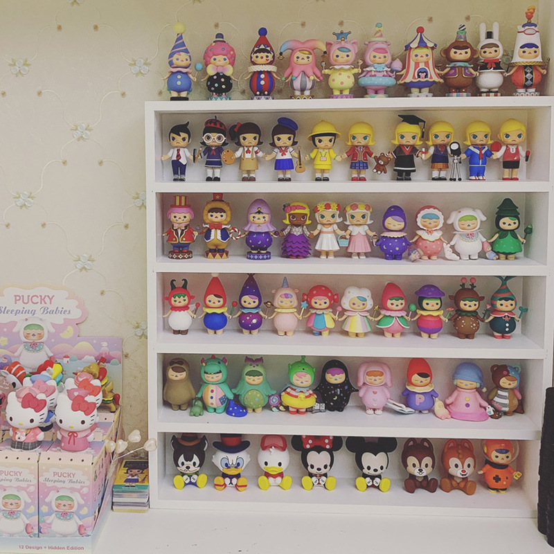 盲盒收纳展示架复古木质桌面收纳架手账纸胶带收纳娃娃毕奇收纳、