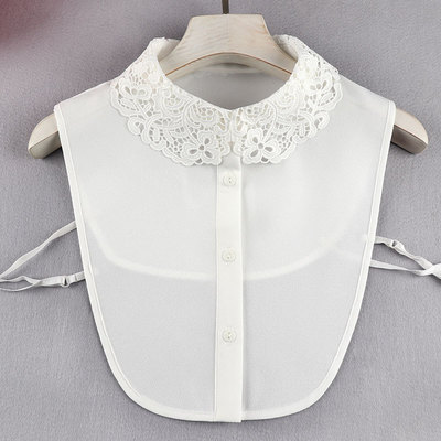 Women girls Dickey Collar detachable half shirt sweater decoration collarshirt collar shirt collar decorative chiffon embroidery fake dolls maxillary children