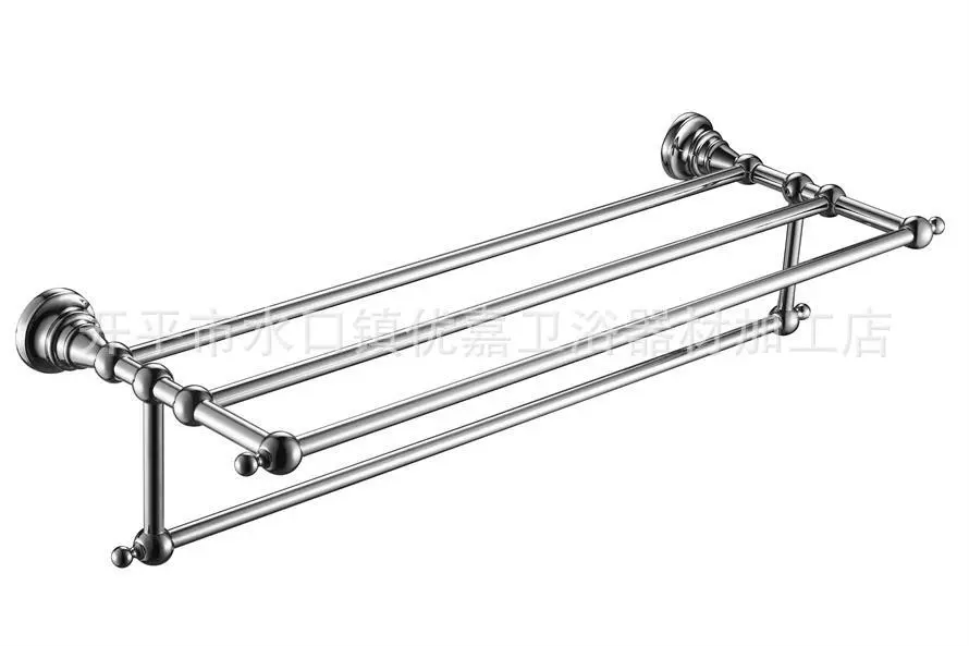 开平优嘉卫浴 Chrome bath towel rack Double-layer bathroom towel rack Copper electroplated towel rack 0264