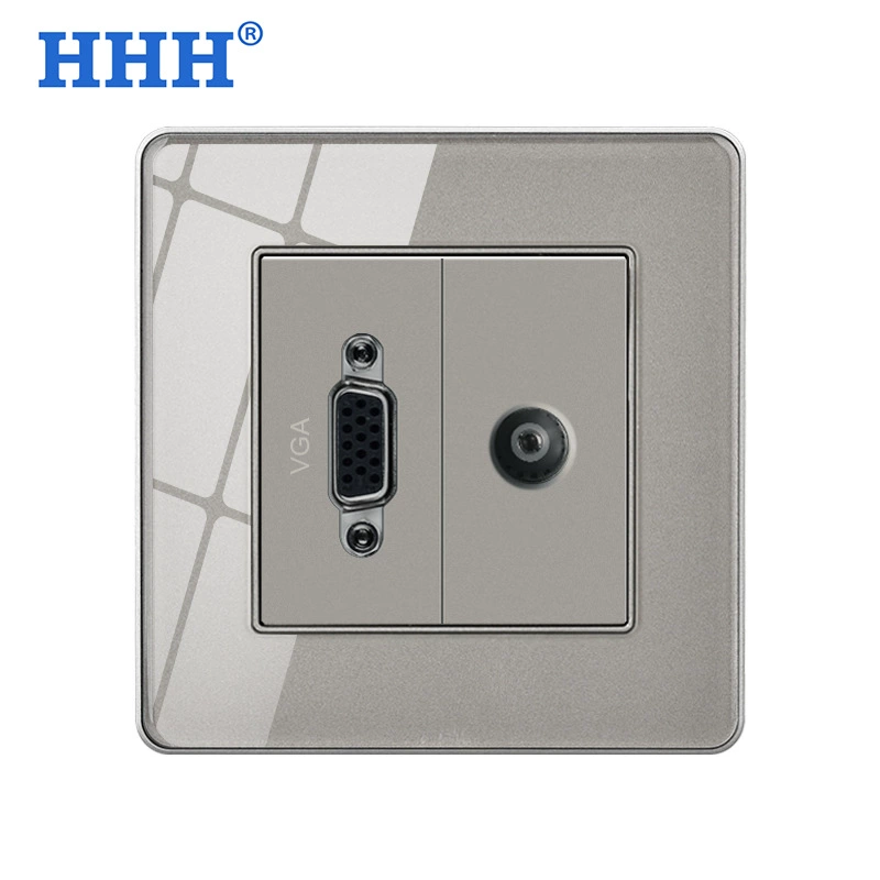 Multimedia socket panel AV headset audio Lotus three -hole socket+3.5 audio with single -port USB socket surface