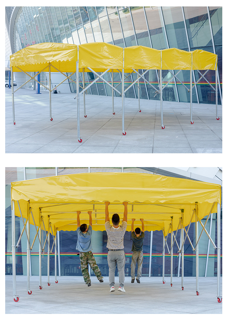 Mobile Sliding Tent, Movable Canopy Tent, Large Outdoor Carport, Awning, Retractable Food Stall, Sunshade, Foldableing Custom-Made