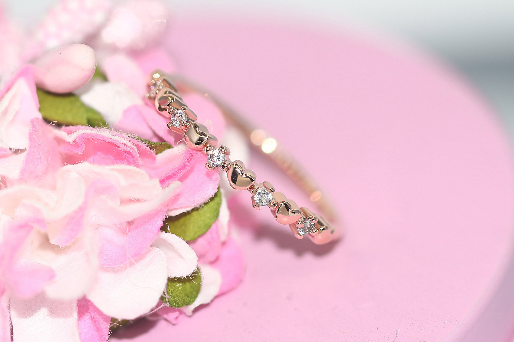 Simple Style Heart Shape Copper Plating Inlay Zircon Rings 1 Piece