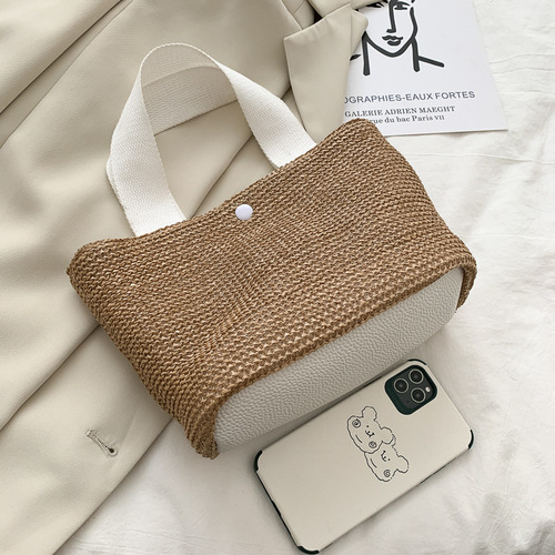 ins2020 new internet celebrity seaside summer beach vacation fashion woven bag retro handbag straw bag women