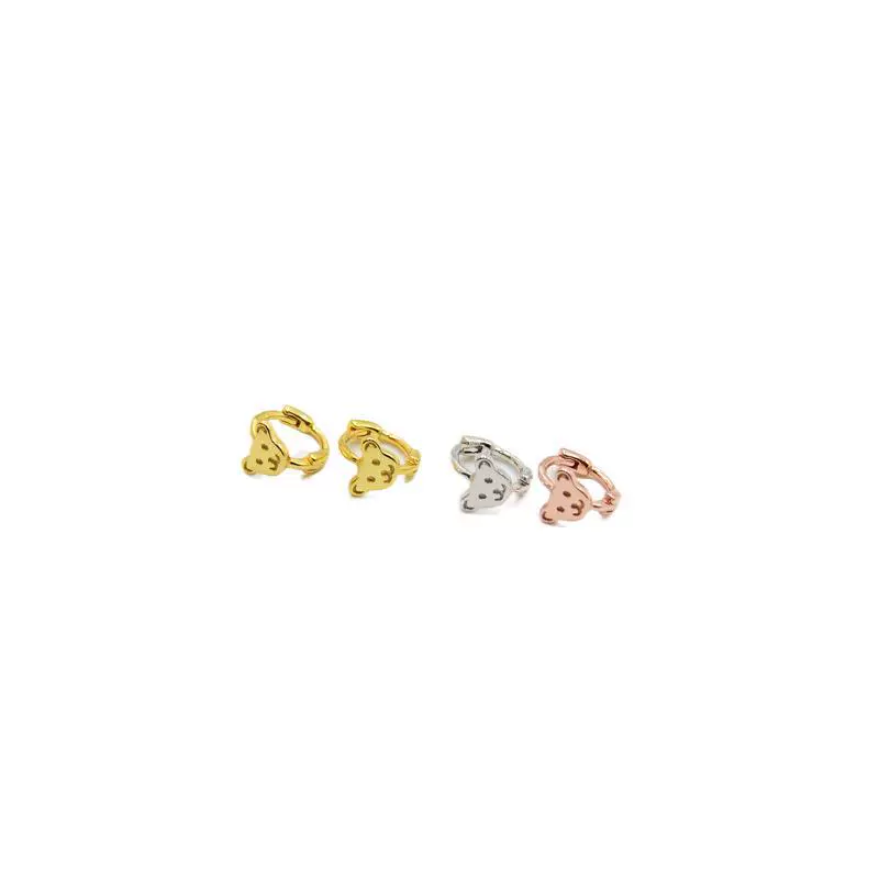 Small glossy minimalistic earrings, 925 sample silver, with little bears