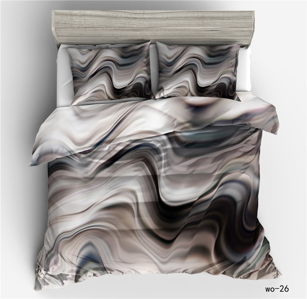 Housse de couette numérique en marbre moiré et taie d'oreiller pour la maison, housse de couette trois pièces, textile transfrontalier personnalisé Vio_voghion.com