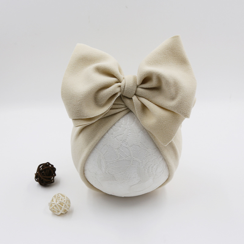 Baby Girl's Baby Boy's Simple Style Solid Color Big Bow Baby Hat display picture 3