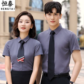 男女职业装同款短袖衬衫商务正装地产4S店女销售工装业务员工作服