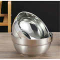 厂家批发不锈钢碗304#12cm铂金碗双层隔热加厚食堂