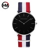 Japanese black nylon golden quartz waterproof watch suitable for men and women for beloved, simple and elegant design, pink gold, wholesale