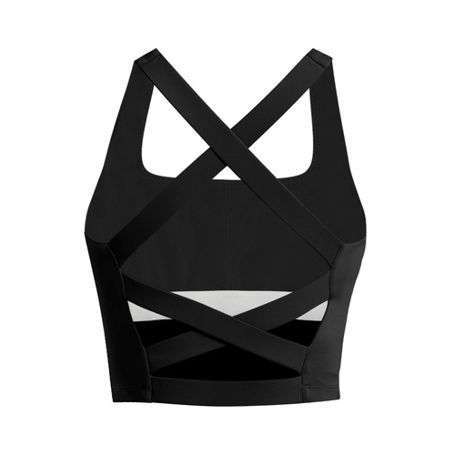 Yoga fitness sports vest women's cross beautiful back outer wear running sweat-absorbent shock-proof belt bra padded underwear summer new style
