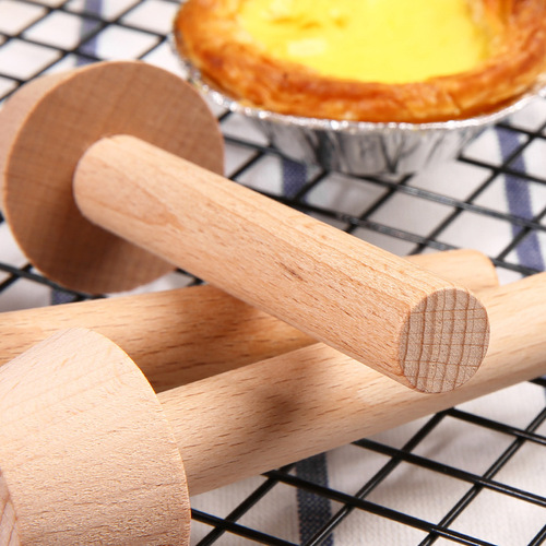 Jinqiaokai wooden egg tart mold, wooden grinding rod, wooden hammer, baking tools, egg tart base mold