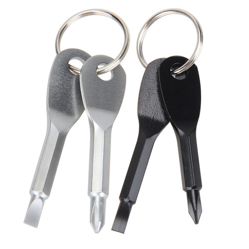 Portable screwdriver outdoor EDC cross portable combination mini keychain screwdriver comes with keychain