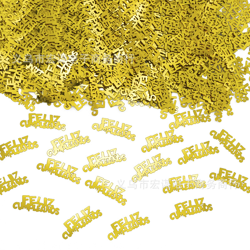 Spanish Birthday Confetti Spanish Happy Birthday Sequins Feliz Cumpleaños Decorative Fragments
