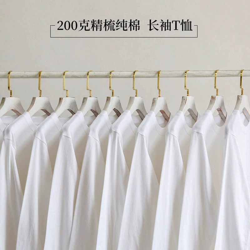 Футболка с длинным рукавом, 100% хлопок 200 г, культурная футболка, рекламная футболка, оптом с коротким рукавом, с возможностью нанесения текста и изображений, повседневная и универсальная.