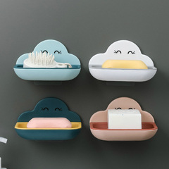Creative Cloud Double-Layer Soap Dish, Suction-Cup Wall-Mounted Soap Holder—Cute, Drainable Design for the Bathroom