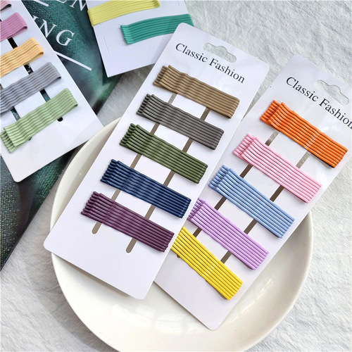 Korean version of 40 pieces of matte color one-word clip side clip hairpin simple temperament bangs clip back head hairpin hair accessory