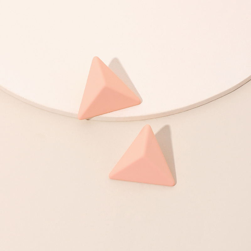 5g Weight Earrings Classification Housewarming, Anniversary, Business, Wedding, Travel, Birthday, Festival Occasion Geometric Pattern Women'S Gender Rose Red, Purple, Yellow Color New Style Purple Geometric Triangle Earrings Summer Bright Temperament Earrings Wholesale Nihaojewelry 9