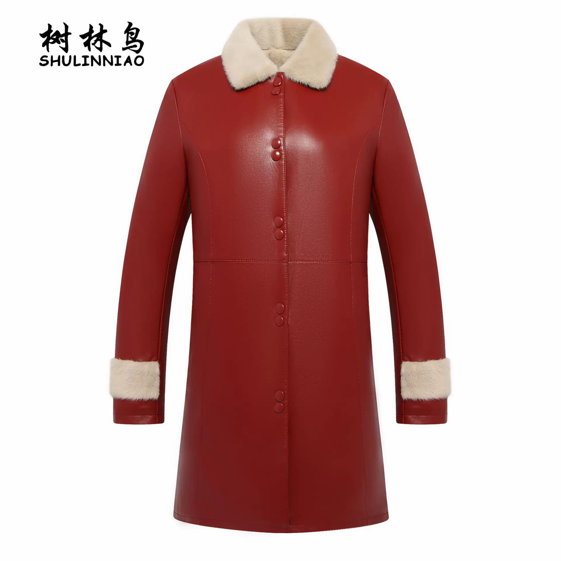 树林鸟皮衣 2020中长款女士皮衣加绒加厚翻领大码地摊跑江湖热卖