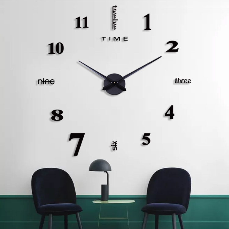 Amazon transfronteriza hogar 3D creativo DIY Reloj de pared reloj de acrílico personalizado espejo etiqueta de la pared reloj