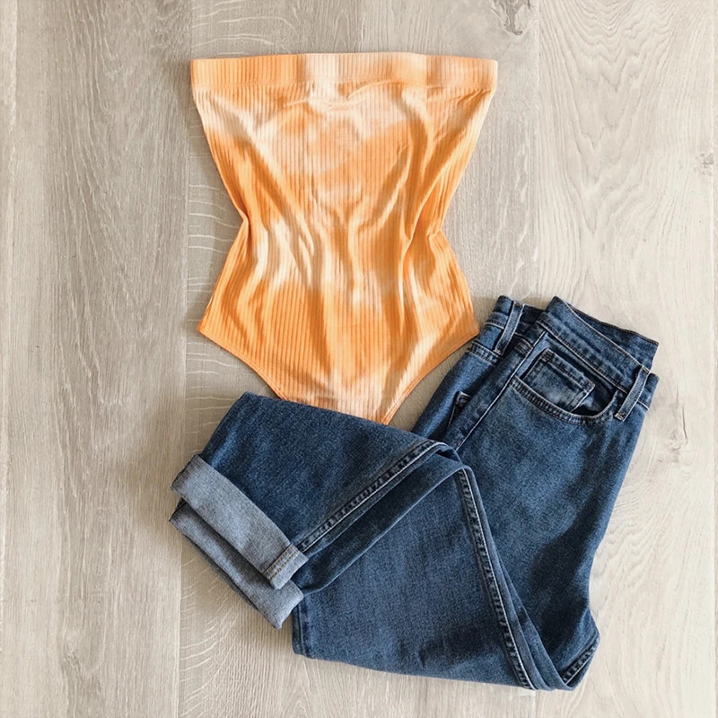 2020夏新款歐美爆款亞馬遜熱銷 bodysuit壹體褲 紮染打底連體衣