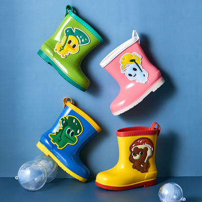 children Rain shoes baby Child Cartoon dinosaur Four seasons men and women Children Boots Water shoes Rubber shoes