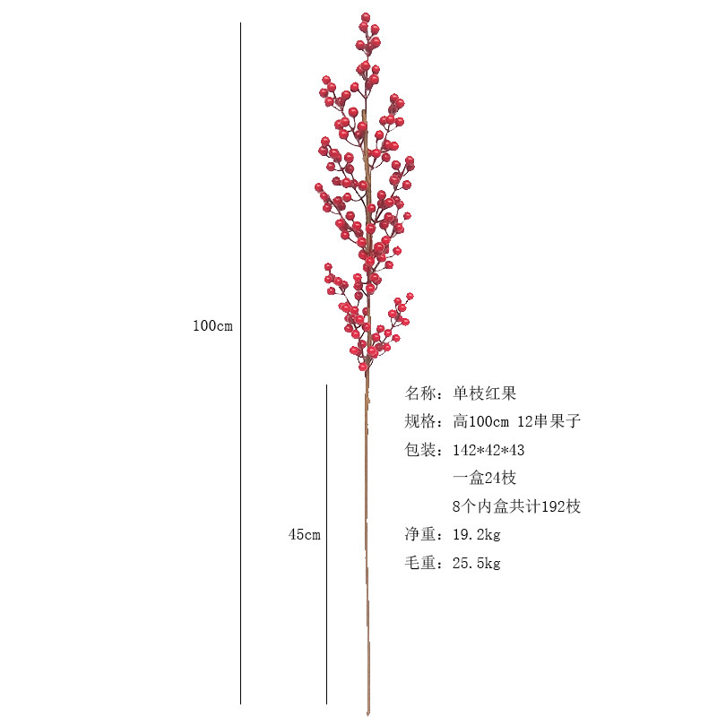 XRG-007 单枝红果12头1米 (4)